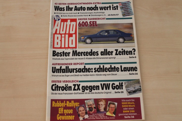 Deckblatt Auto Bild (12/1991)